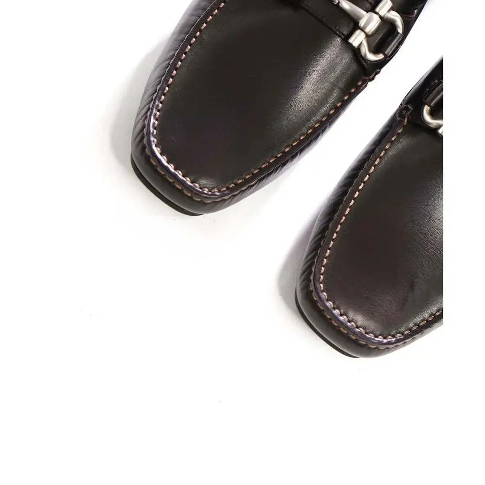 $800 FERRAGAMO - PARIGI Brown Leather Loafers - 7 EE
